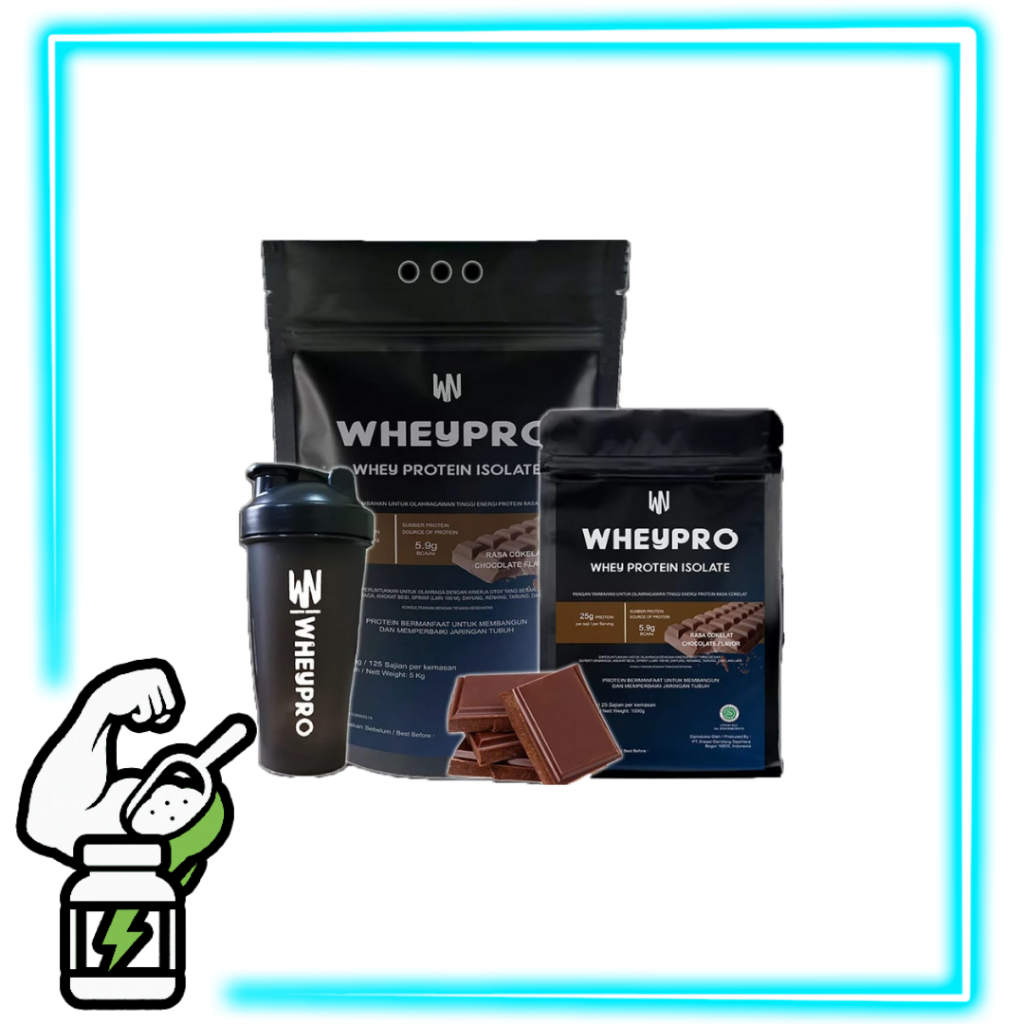 WHEYPRO ISOLATE 1KG  COKELAT BANANA | ISOLATE COKELAT | BANANA | WHEY PROTEIN MUSCLE RECOVERY