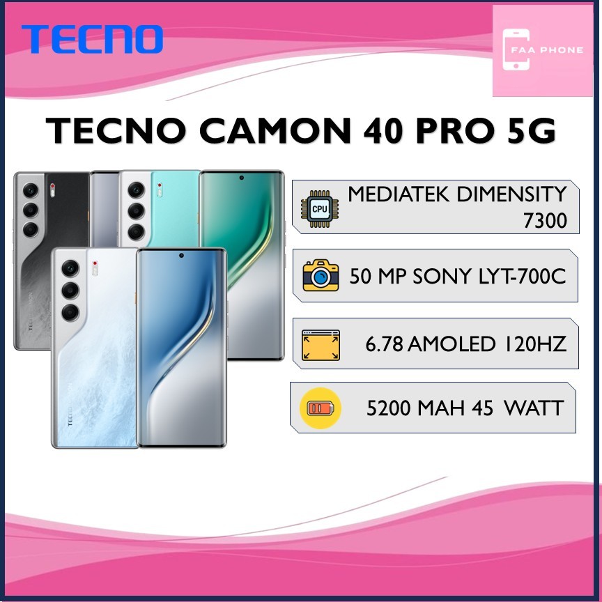 RAM 12GB READY  TECNO CAMON 40 PRO 5G RAM 12GB ROM 256GB