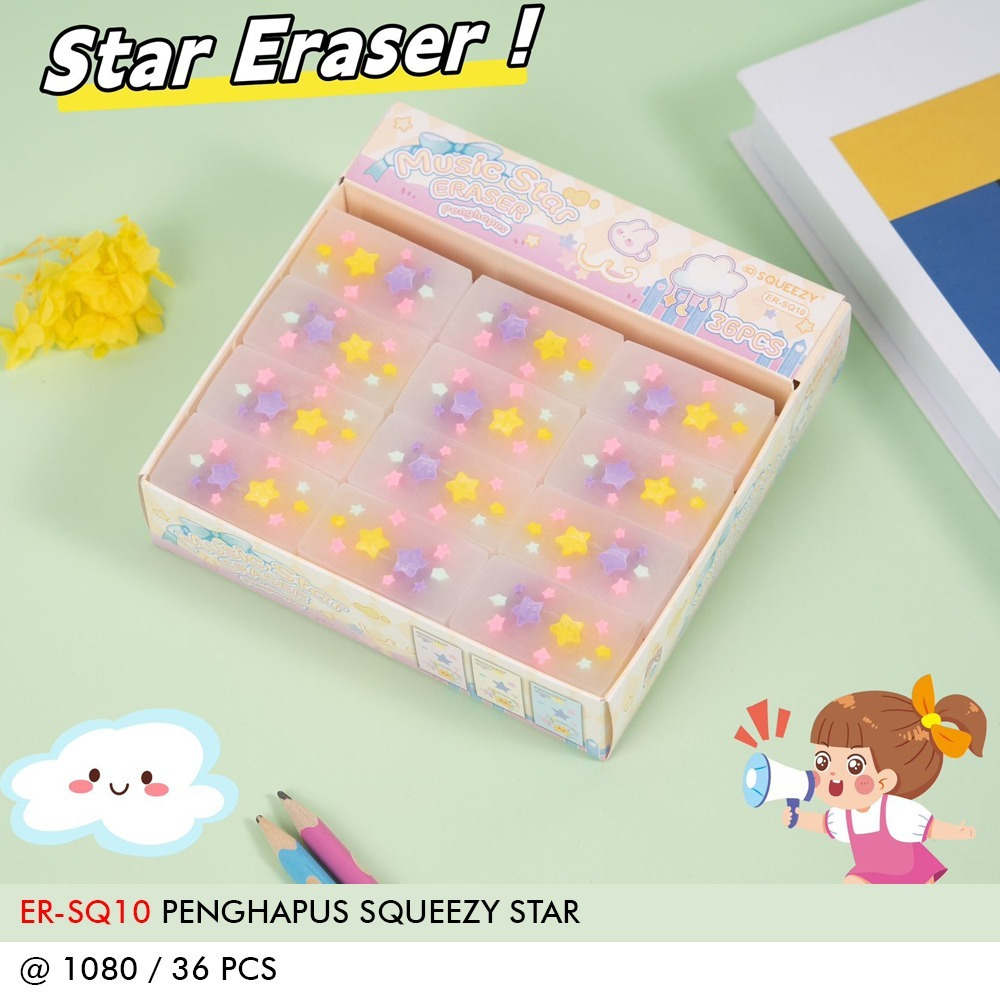 

Penghapus Pensil Bening Transparant Motif Pencil Eraser SQUEZZY Pencil Eraser