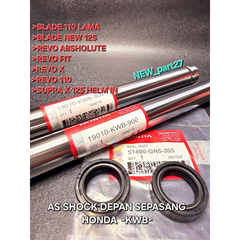 Asok depan  + sil shock (KWB) As shock Blade/Revo/Supra fit/Supra x 125 helm in