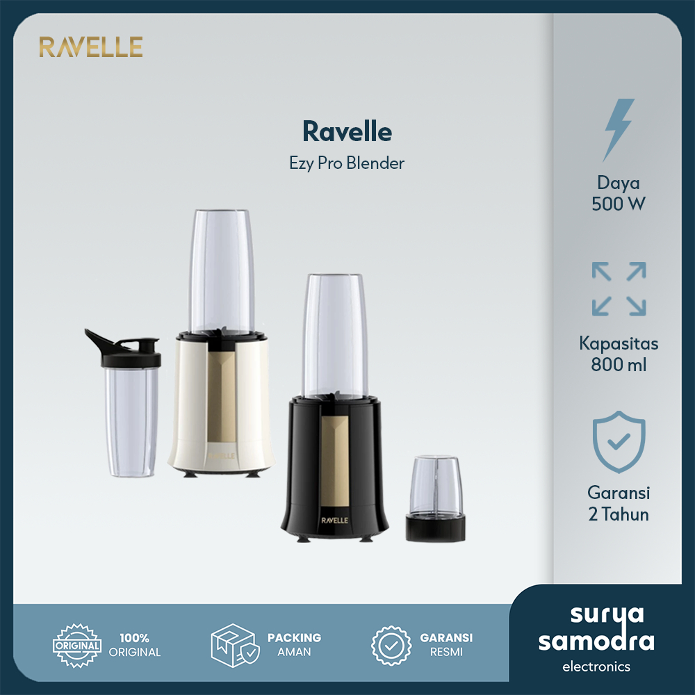 RAVELLE Ezy Pro Blender & Grinder - Pengejus Buah, Juicer, Penghalus Bumbu, Smoothies