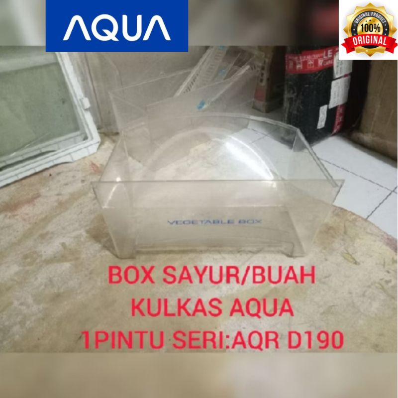 BOX TEMPAT SAYUR/BUAH KULKAS AQUA 1PINTU SERI : AQR D190 SECOND ORIGINAL