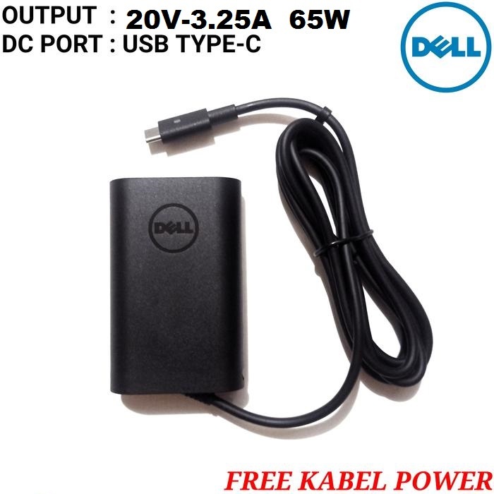 Cas Adaptor Charger Laptop DELL Type C 20V 3.25A 65W