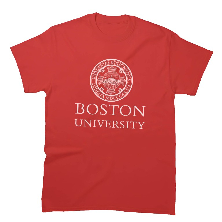 Kaos T-Shirt BOSTON University Cotton Combad short sleeve baju lengan pendek