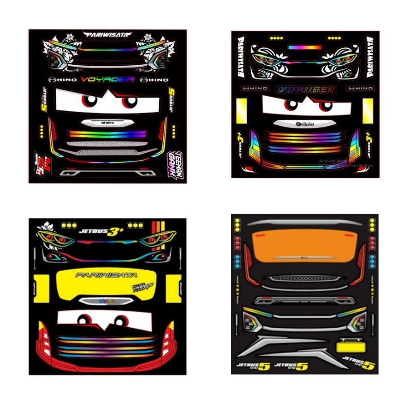 Stiker lampu miniatur bus jetbus 3 RGB