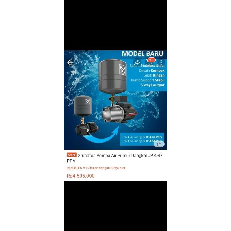 Preloved Pompa Grundfos pompa air kencang