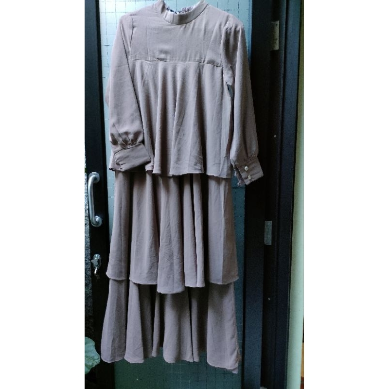 Susanhuda preloved size M gamis susun coklat