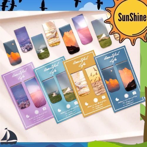 

4 Set Magnet Bookmark Double Sided / Pembatasan Buku Motif Life AT0199