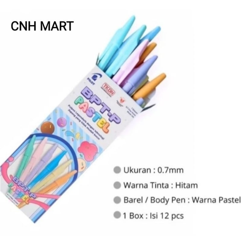 

(12)PCS Pena Pilot Pastel BPTP 0.7 - Pulpen Pilot BPTP Pastel Fine Harga 12 Pcs
