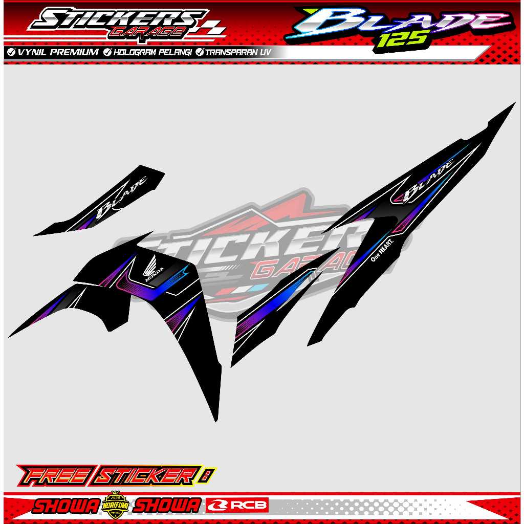 STRIPING VARIASI MOTOR HONDA BLADE 125 / STICKER LIST VARIASI MOTOR HONDA BLADE 125