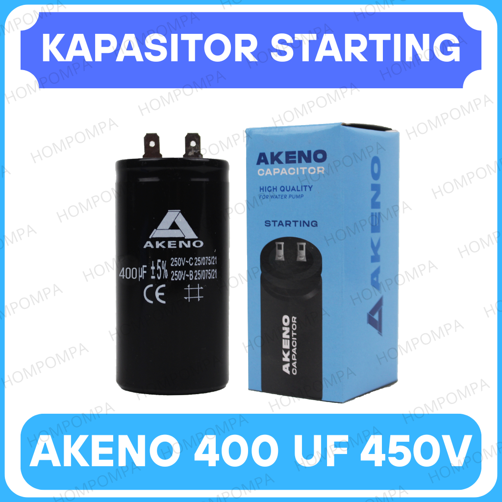 KAPASITOR STARTING 400 UF AKENO - START CAPACITOR 400UF 250V CD60