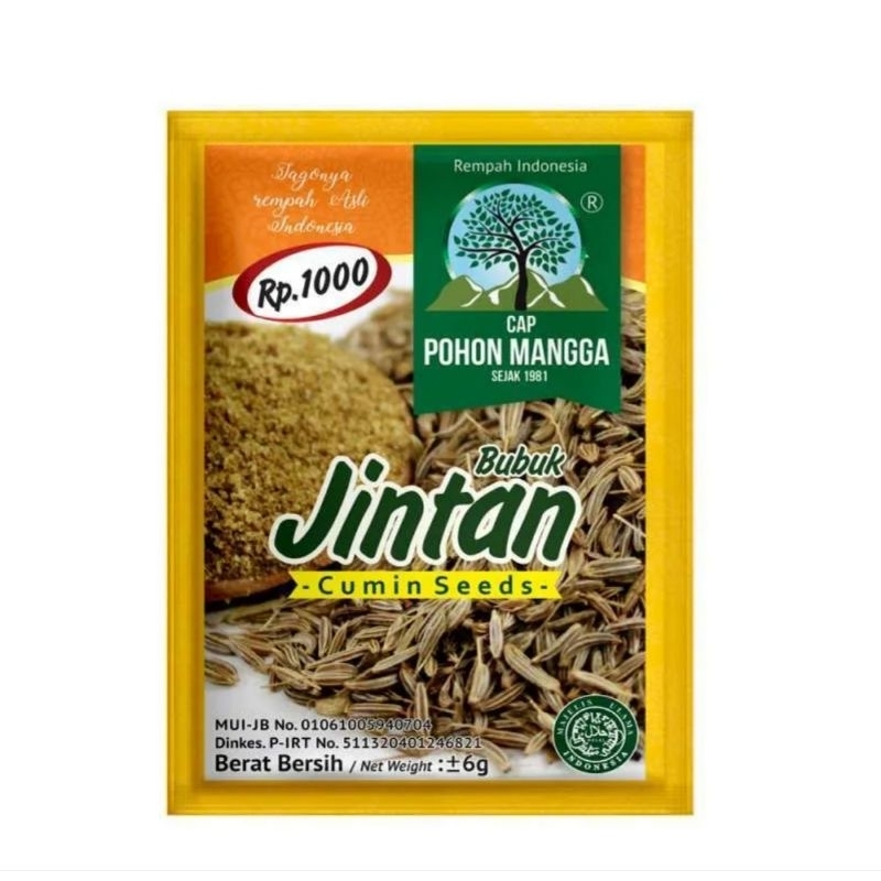 

MOOJOK-Bumbu instan Jintan bubuk cap pohon mangga murah bandung 6gr Jinten