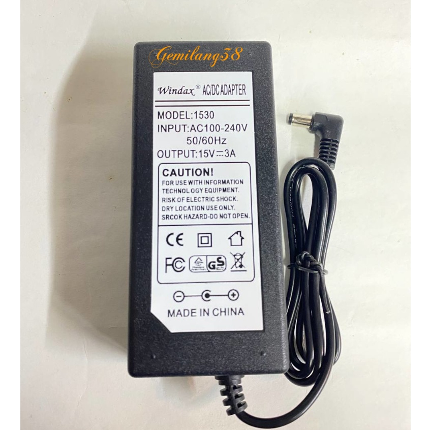 Switching Adaptor 15V 3A / Switching Power Supply Plastik 15V 3A