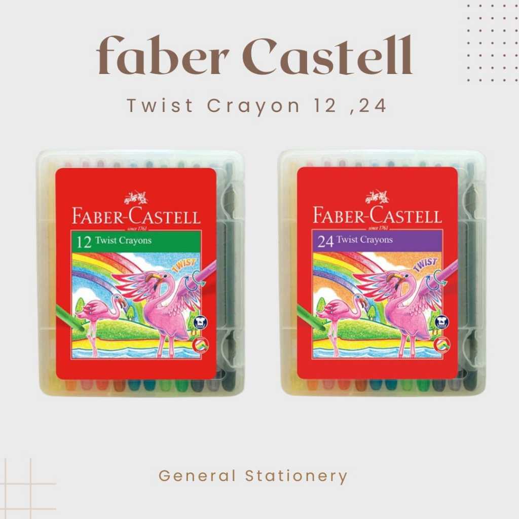 

Faber Castell Twist Crayon Set 12 & 24 / Krayon Putar 12 & 24 Warna Merk Faber Castell