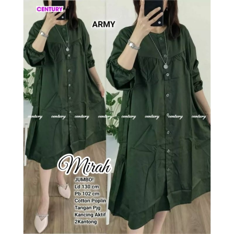 BLOUSE LONG TUNIK JUMBO/MIRAH/ATASAN LONG TUNIK WANITA KATUN POPLIN JUMBO LD 130 CM FIT XXXL