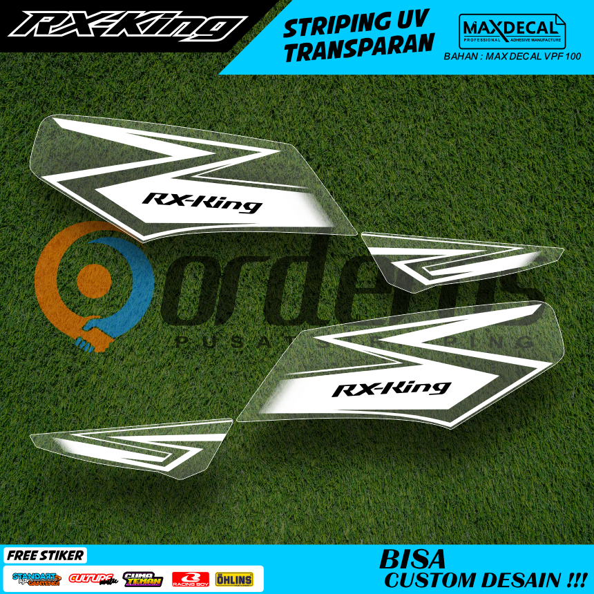 STIKER MOTOR RX KING LIS STRIPING TRANSPARAN  DESAIN UNIK SIMPLE MINIMALIS FREE REQUEST WARNA/TULISA