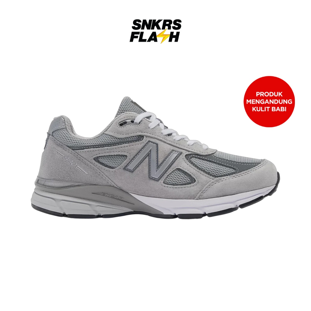 NEW BALANCE 990 V4 Made In Usa Grey Sepatu Sneakers Unisex - U990GR4 - Size 37