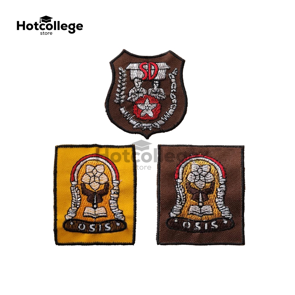 HotCollege Atribut Sekolah Emblem Bet Osis Patch Bet Badge Simbol Sekolah Bordir Logo SD SMP SMA SMK