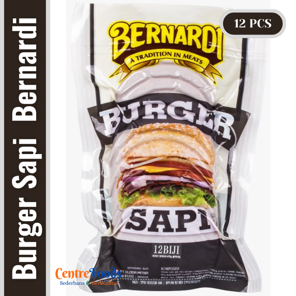 

Burger Daging Sapi - BERNARDI | Isi 12 Pcs - 475gr [ Harga Per BKS ]