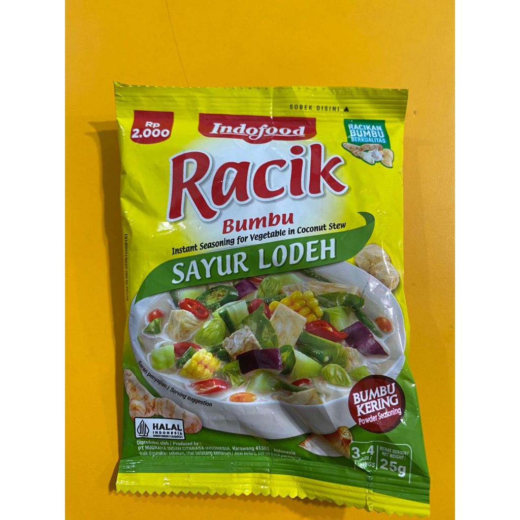 

Indofood Bumbu Racik || Bumbu Sayur Lodeh 25gr