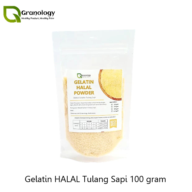 

Gelatin Bubuk Halal Premium Import (100 gram) by Granology
