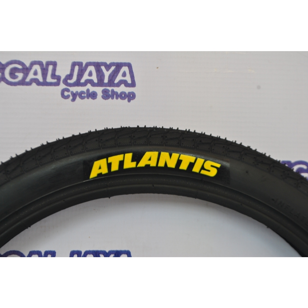 NEW Ban Luar Sepeda Atlantis 16 X 1.75 Type AT 1023 Hitam Polos Halus 305 Sepeda Anak Lipat Mini