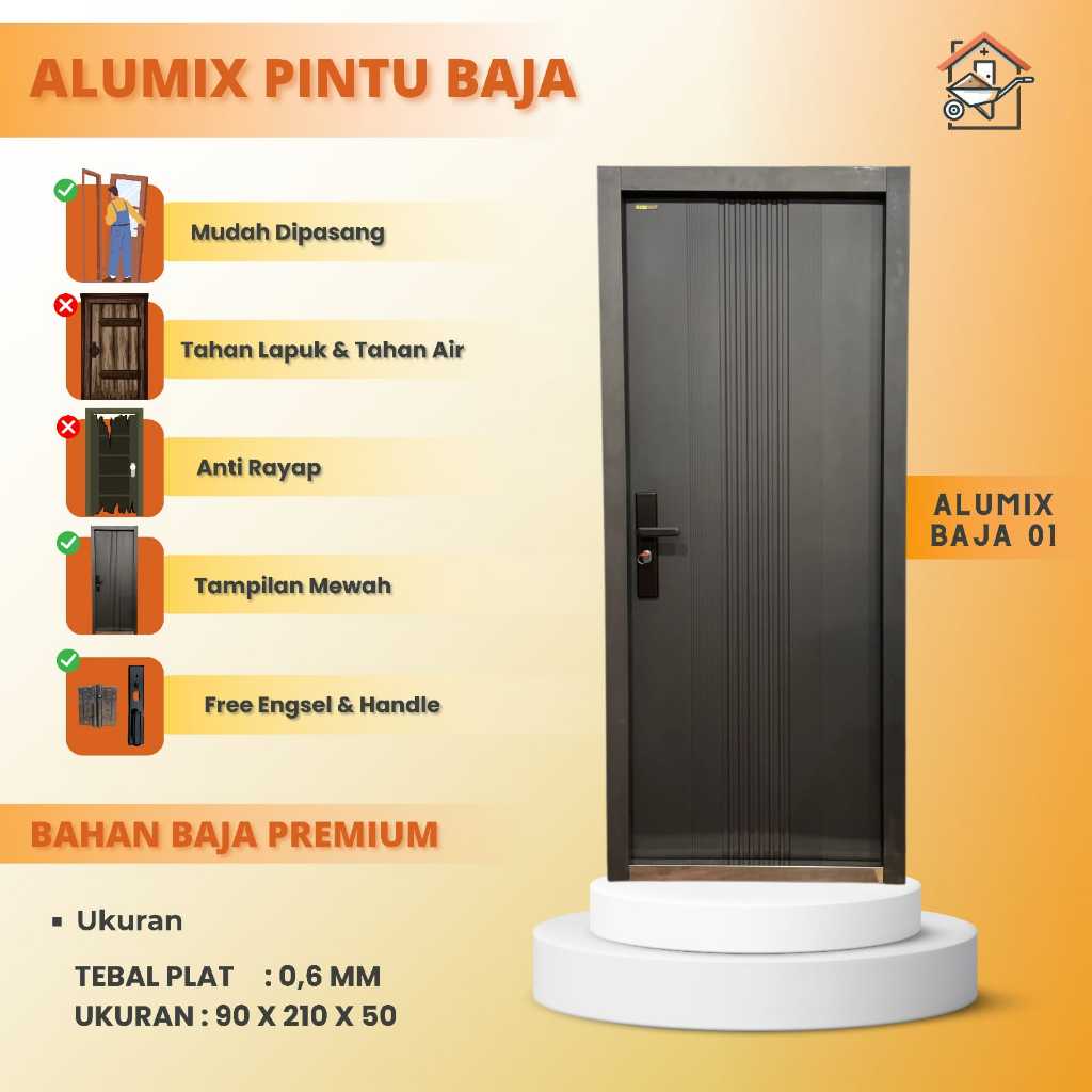 PINTU BAJA KOKOH KUAT ||  ALUMIX UKURAN 90X210 || PINTU UTAMA