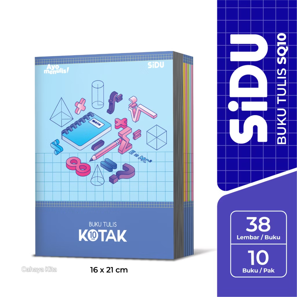 

SiDU Buku Tulis Kotak-kotak 5mm 10mm 14mm Isi 38 Lembar untuk Sekolah