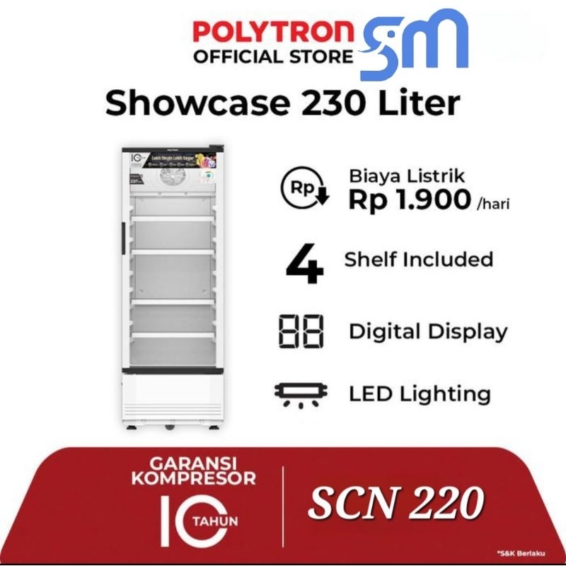 Showcase Polytron SCN-220 Display Cooler 230 Liter SCN220