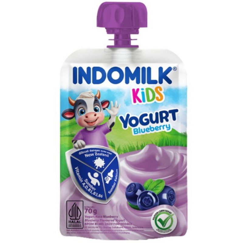 

YOGURT - Indomilk Kids Yogurt Pouch 70gr Strawberry dan Blueberry