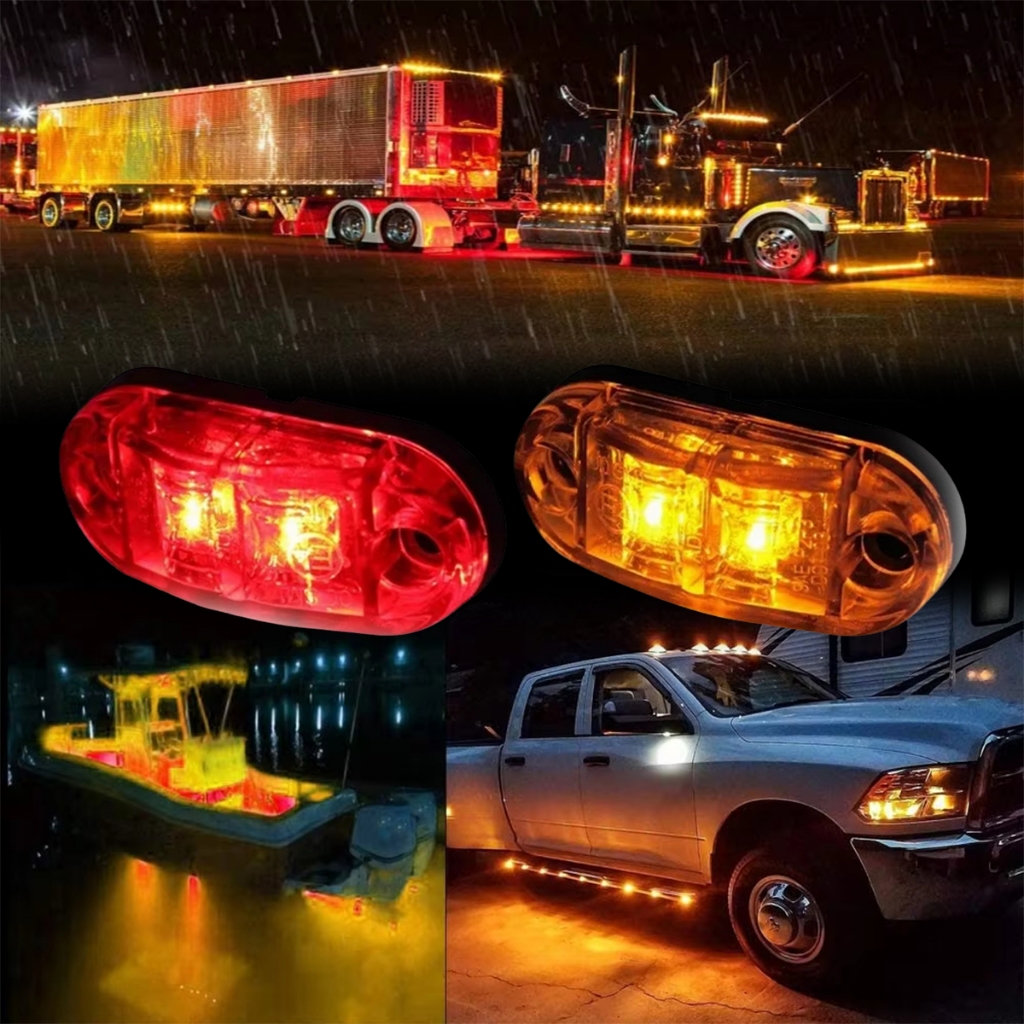 12Volt / 24Volt Lampu LED Truk Lampu Samping Bak Truk lampu led samping truk - 1/4pcs