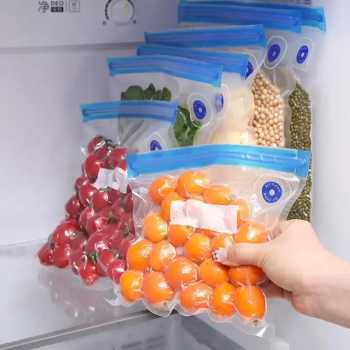 Kantong Plastik Vacuum Makanan Ziplock Reusable BPA Free 10 PCS