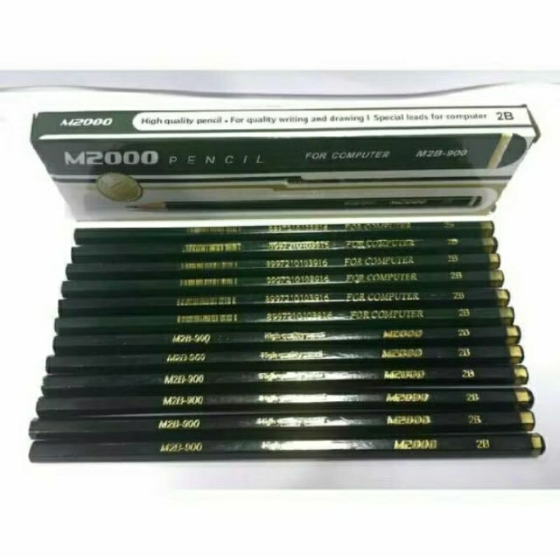

12Pcs Pensil M2000 Hijau 2 B Harga 1 Lusin