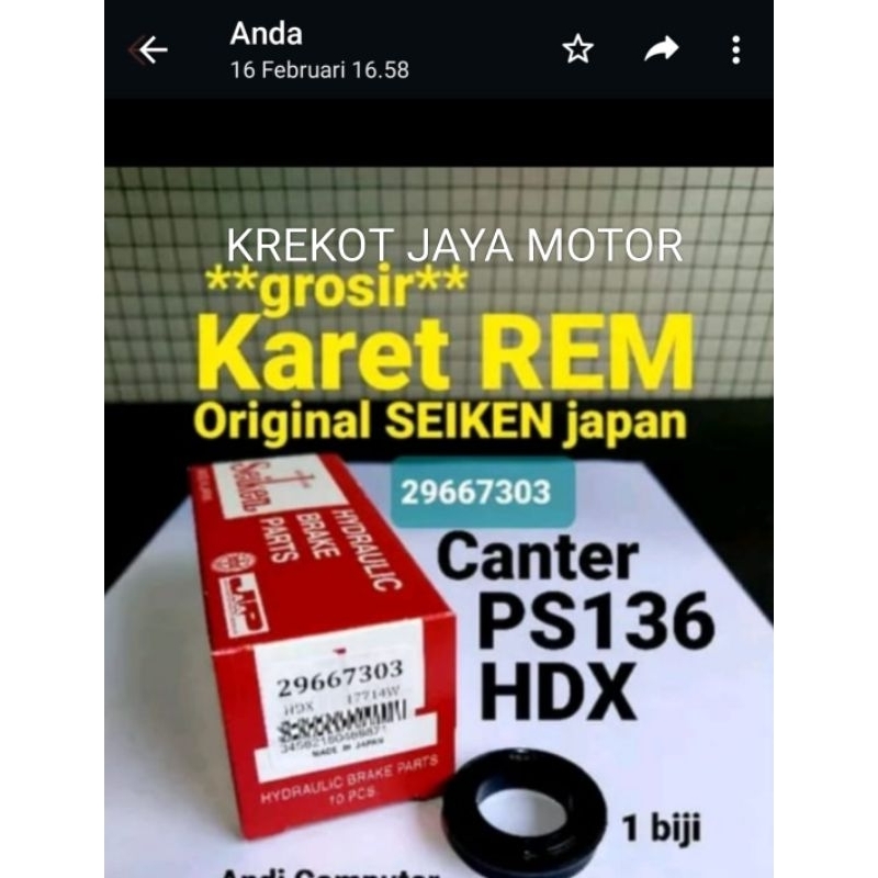 KARET REM SEIKEN PS125HDX PS136HDX SEIKEN