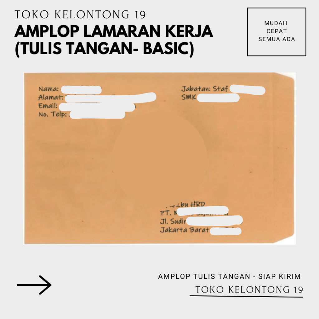 

AMPLOP KERTAS COKELAT LAMARAN KERJA (TULIS TANGAN/SIAP KIRIM)
