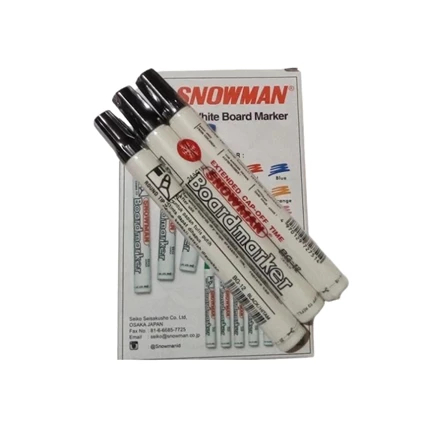 

Spidol Whiteboard Snowman BG - 12 / Spidol Papan Tulis / Hitam / Merah / Biru