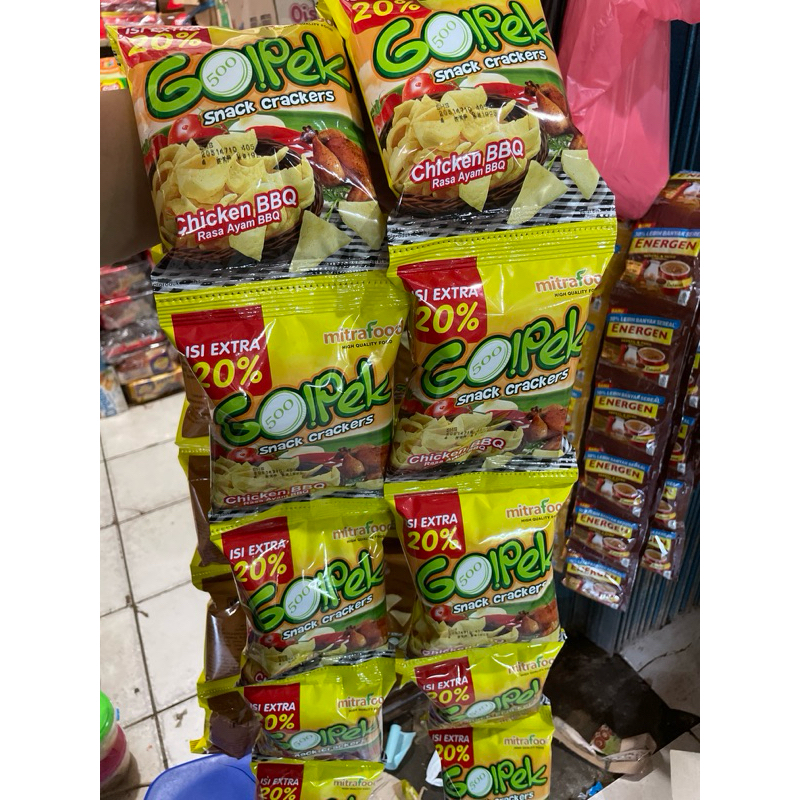 

Ciki Gopek 1000an Chicken BBQ rasa ayam 1 renceng isi 10bungkus