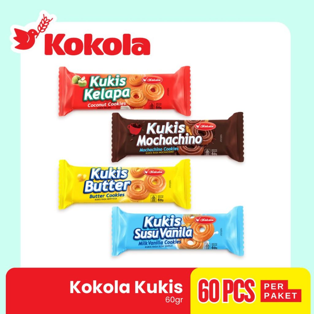 

Kokola Biskuit Kukis 60g - Isi 60pcs - 4 Varian Rasa - Enak dan Lezat - Food, Cookies, Snacks