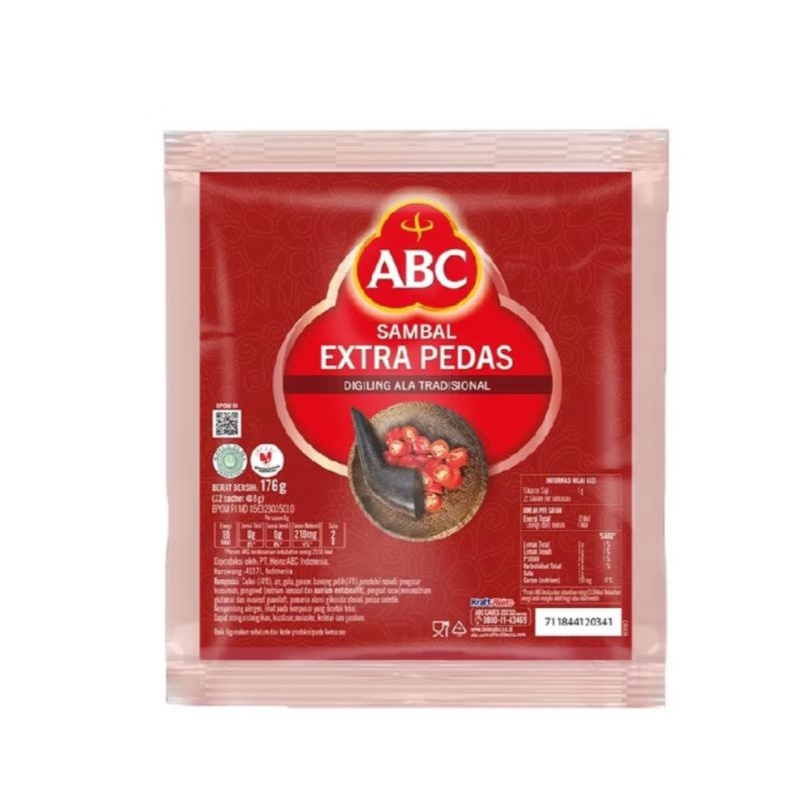 

ABC Saus Sambal Extra Pedas 1 pak isi 10 sachet