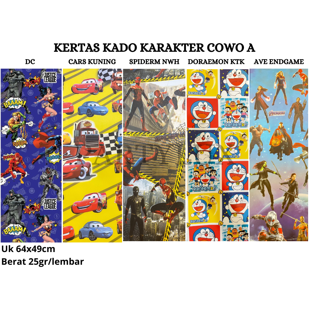 

Kertas Kado Anak Motif Karakter Cowok Lucu / Bungkus Kado Doff Wrapping Paper