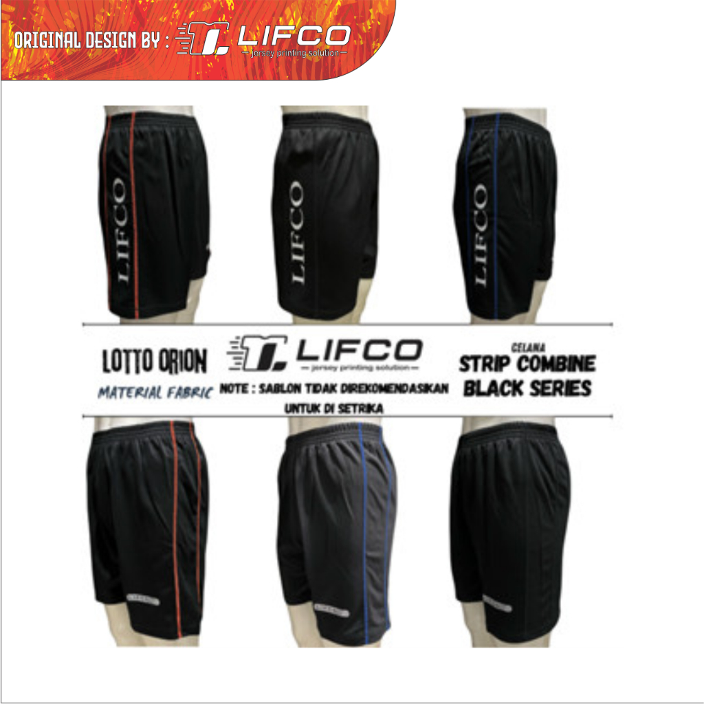 Lifco Celana Voli Pria Original STRIP COMBINE BLACK SERIES