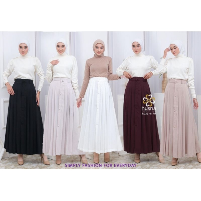 ROK HUSNA ORIGINAL VARIAN KANCING DEPAN