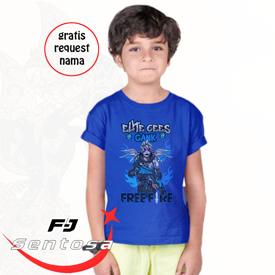 FJS Kaos Anak Tema Free Fire – Skin Senjata Kekinian + Free Nama