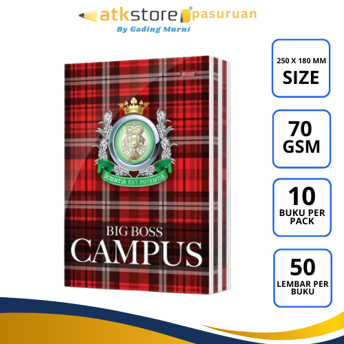 

Buku Tulis / Big Boss Campus / Buku Campus / Buku Tulis Boxy 50 Lembar 1 Pack Isi 10 pcs