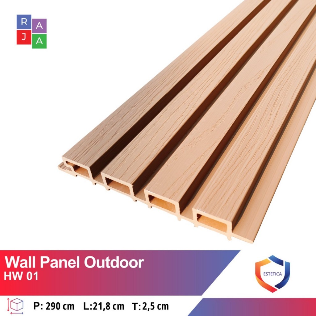 WPC Wood Wall Panel PVC Dekorasi Dinding Wallpanel Pengganti Stiker Dinding Wallpaper Indoor Outdoor