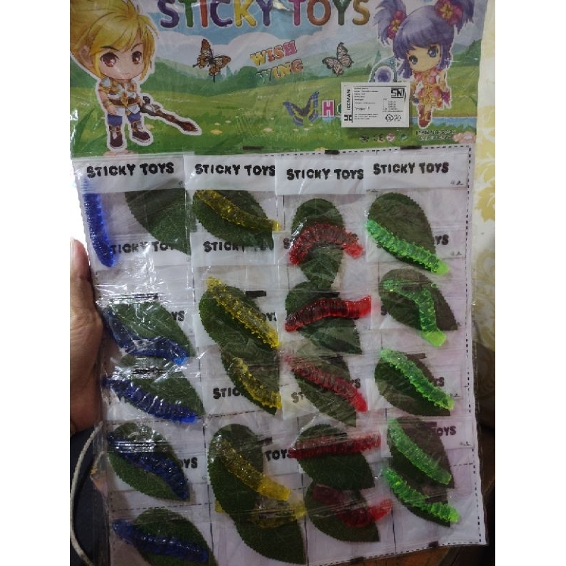20pc Mainan prank ulat, mainan ulat daun, jely ulat