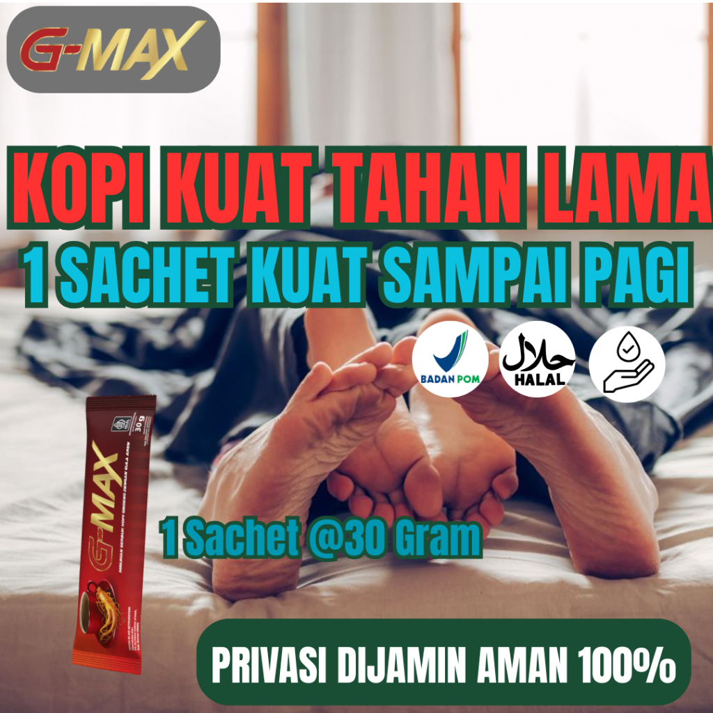 

G MAX MINUMAN KOPI PENAMBHAN STAMINA KUAT TAHAN LAMA KOPI EXTRA GINGSENG 1 SACHET @30 GRAM HALAL BPOM