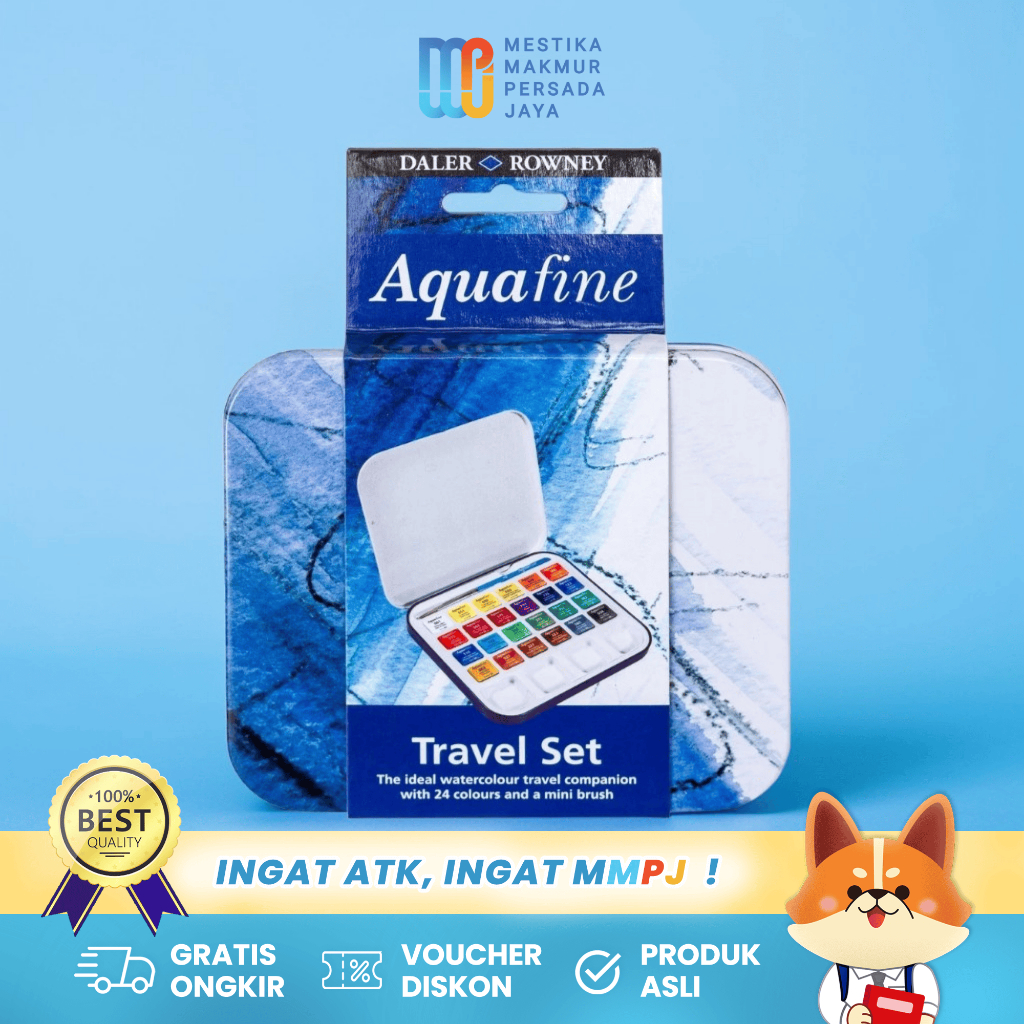 

Daler Rowney Aquafine Travel Set - Cat Air Lukis Watercolour 24 Warna 131900924