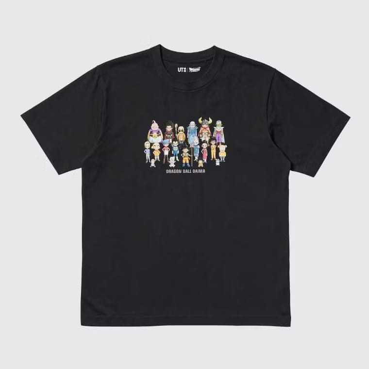 Tshirt Uniqlo X Dragonball Daima Tshirt Wanita dan Pria - Cotton Hitam 24s