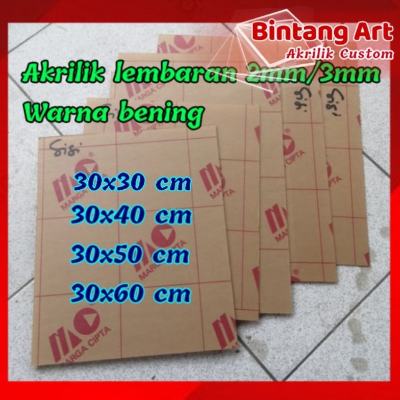 

KODE Q33R Akrilik lembaran bening 3x3cm 3x4cm 3x5cm 3x6cm